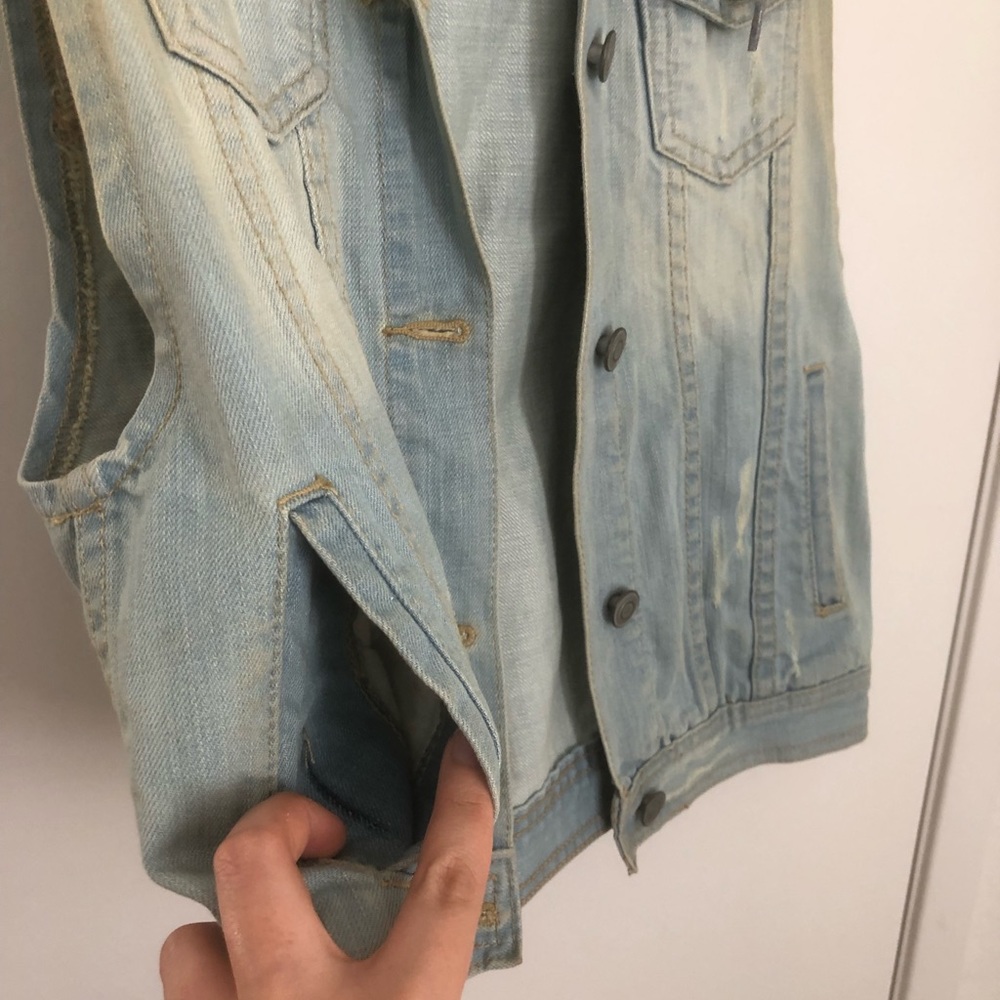 Thread & Supply Denim Hooded Vest Size Small - Picture 3 of 4